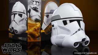 Star Wars The Black Series Phase II Clone Trooper Premium Electronic Helmet and box