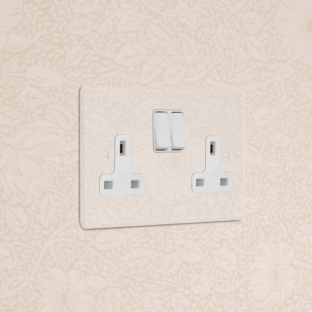 Double Socket Uk - Clear White