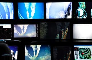 Several views of a deep-sea vent system, as seen by the robotic submersible Jason.
