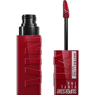 Maybelline Super Stay Vinyl Ink Longwear No-Budge Liquid Lipcolor Makeup, Highly Pigmented Color and Instant Shine, Lippy, Cranberry Red Lipstick, 0.14 Fl Oz, 1 Count