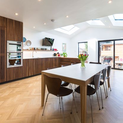 Kitchen makeover with ridged walnut units and Whirlpool appliances