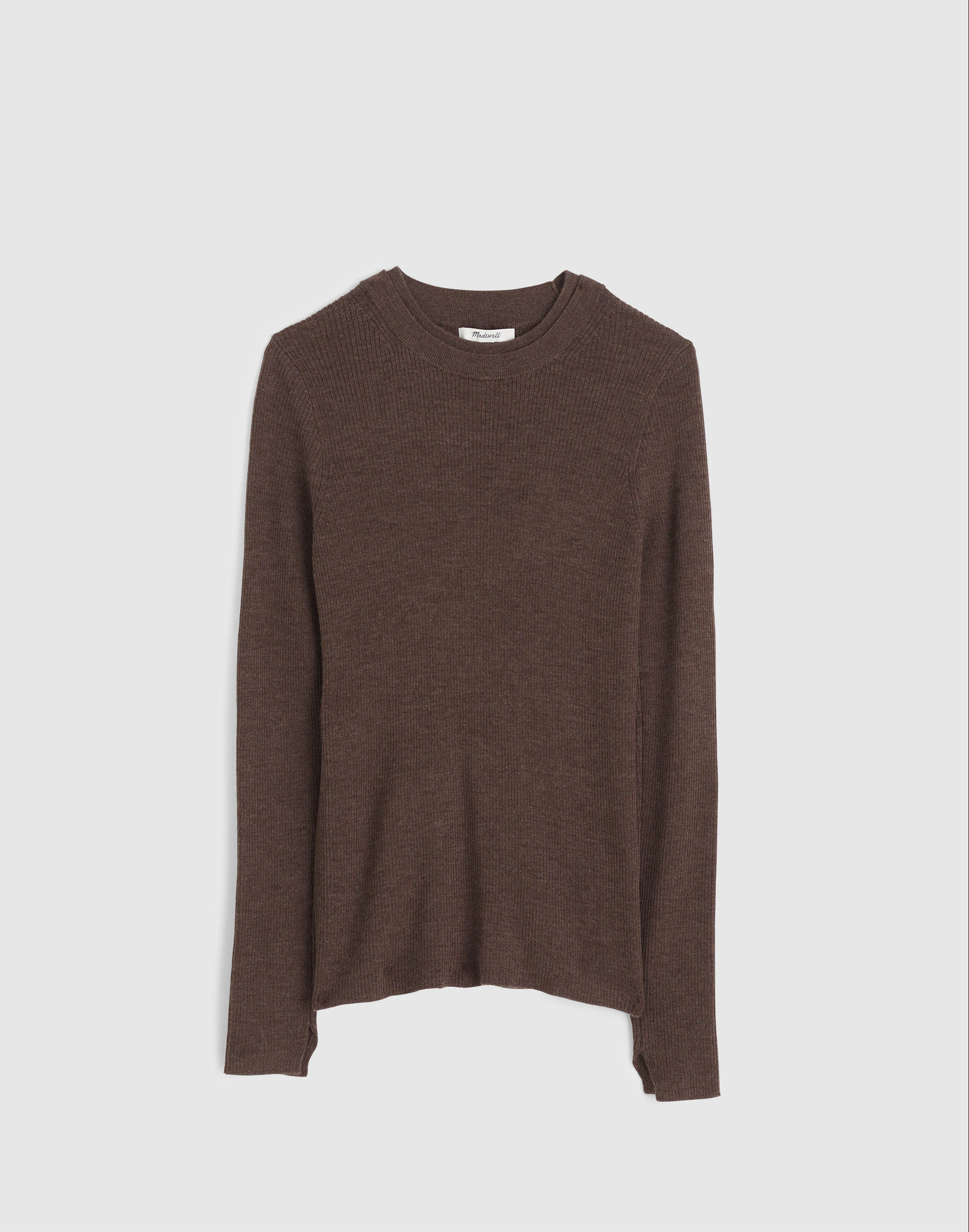 Double-Layered Crewneck Sweater in Merino-Wool Silk