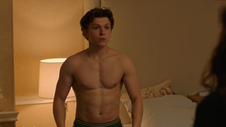 Tom Holland shirtless in Spider-Man: Far From Home
