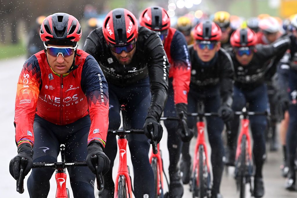WEVELGEM BELGIUM MARCH 26 Micha Kwiatkowski of Poland and Team INEOS Grenadiers competes during the 85th GentWevelgem in Flanders Fields 2023 Mens Elite a 2609km one day race from Ypres to Wevelgem UCIWT on March 26 2023 in Wevelgem Belgium Photo by Tim de WaeleGetty Images