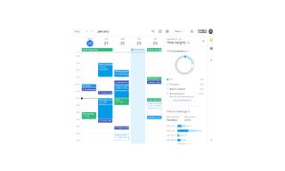 Google Calendar screenshot with new Time Insights features