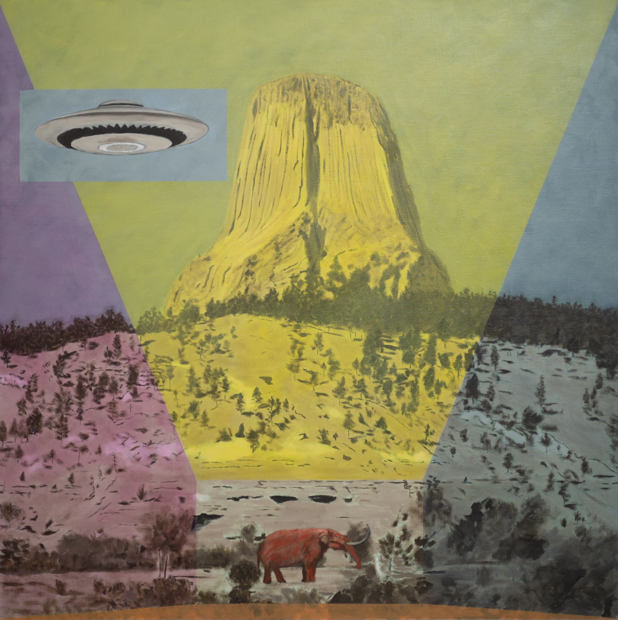 A Moment in Space-Time at Devils Tower _ oil on linen _ 48x48 in. _ 2024