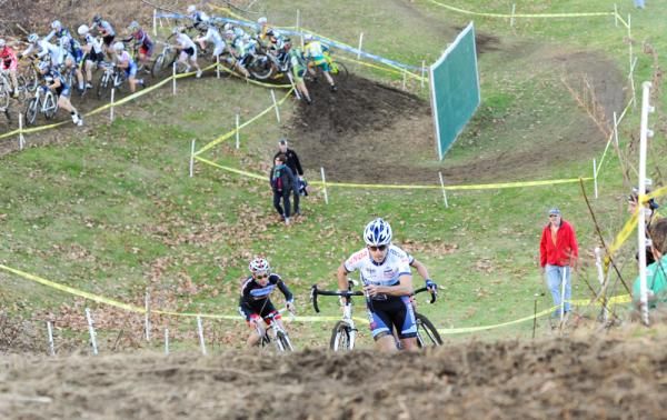 Jeremy Durrin leads up the run-up climb.