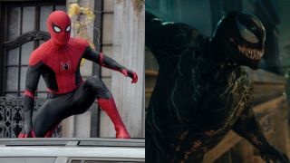 Tom Holland's Spider-Man and Tom Hardy's Venom