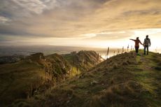 Couple on top of a hill