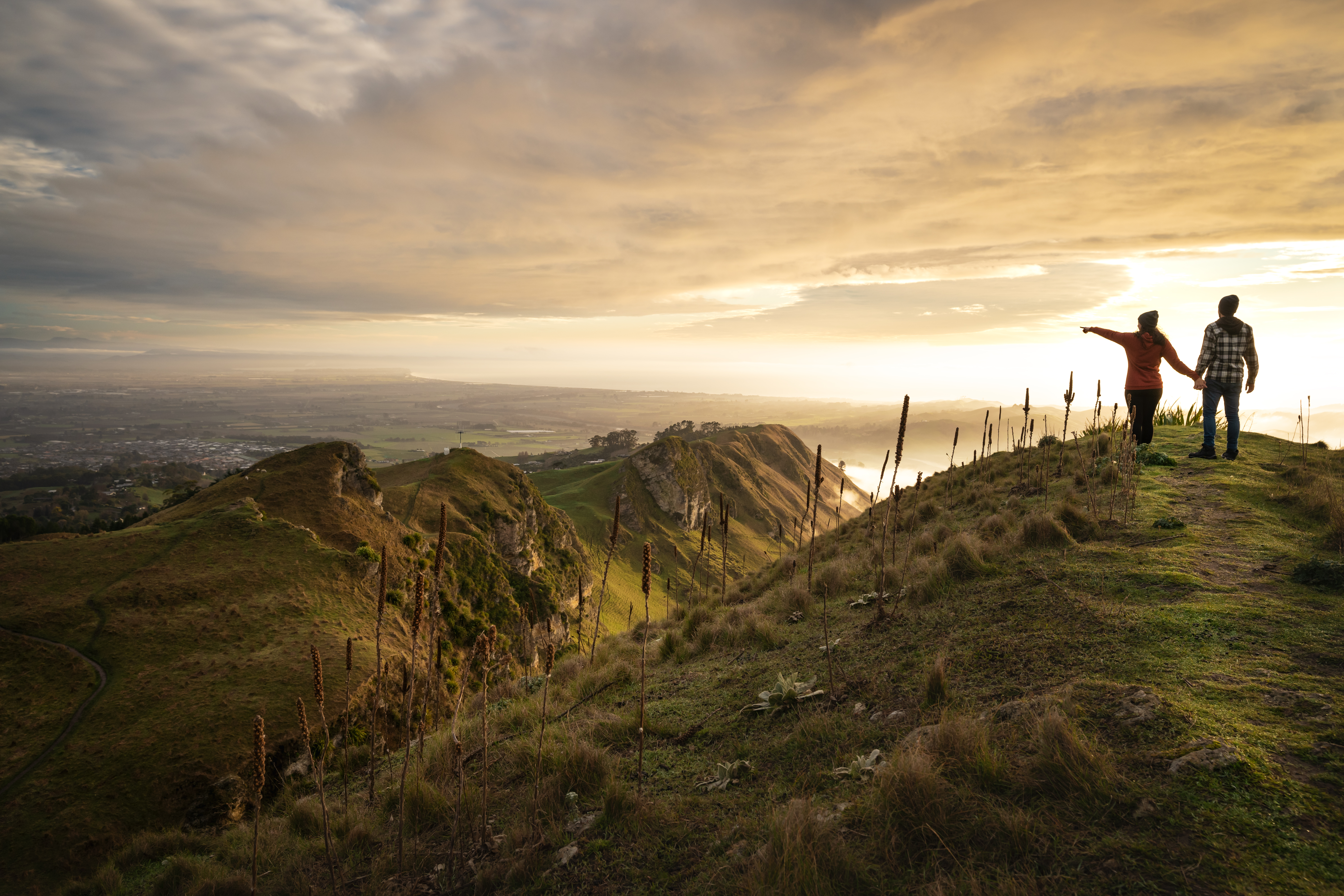 Couple on top of a hill