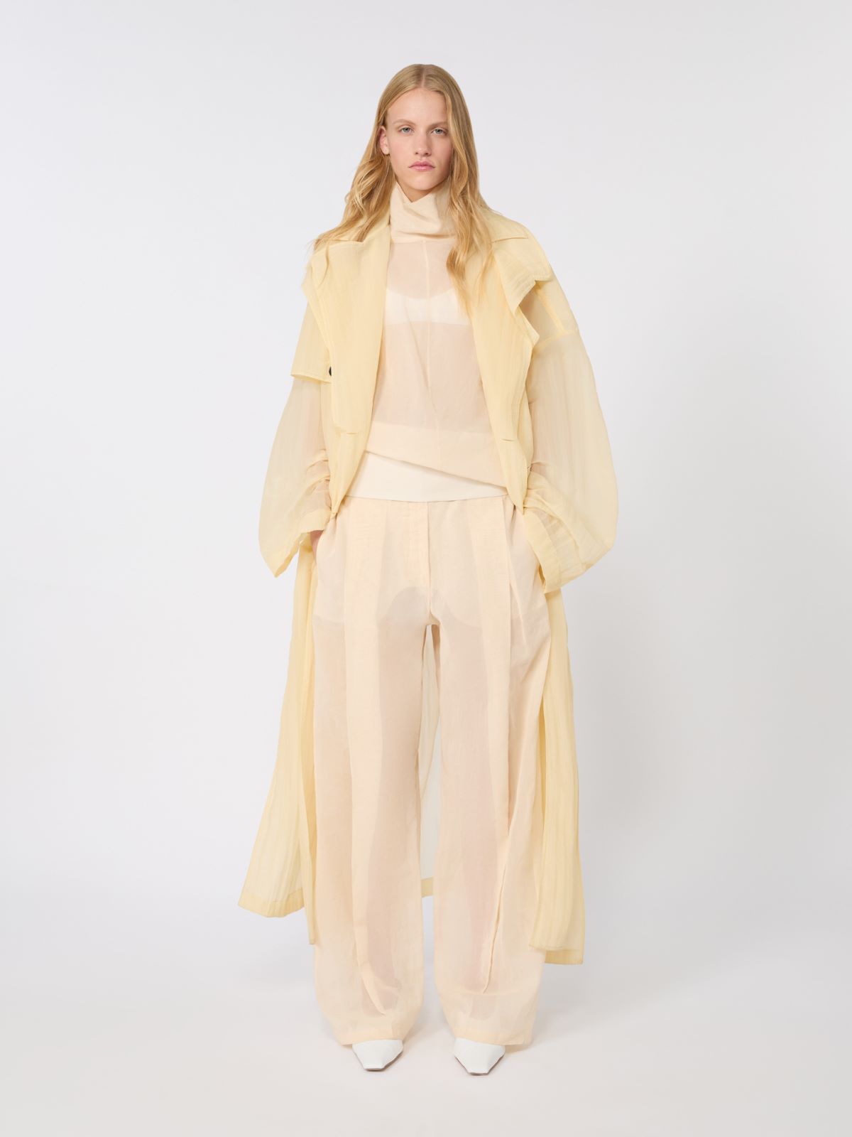 Two-Piece Technical-Fabric Trench Coat - Vanilla