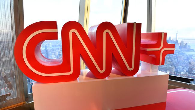 A view of signage on display during the CNN+ Launch Event at PEAK NYC Hudson Yards on March 28, 2022 in New York City.