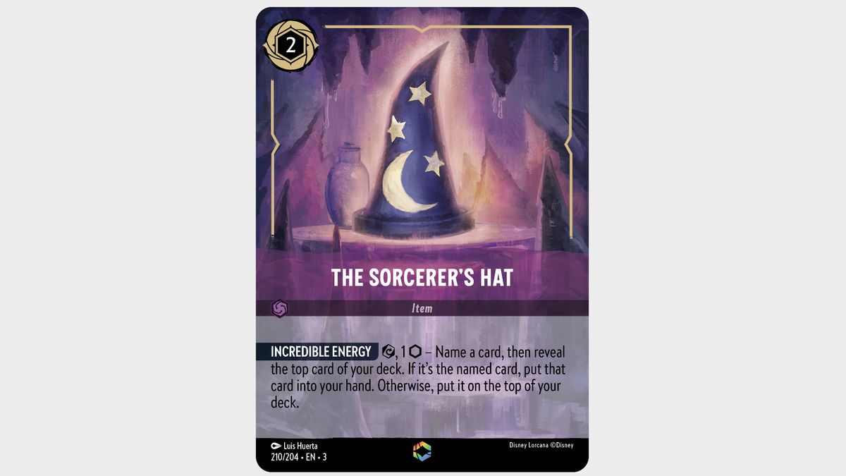 The Sorcerer's Hat item card from Disney Lorcana Into the Inklands