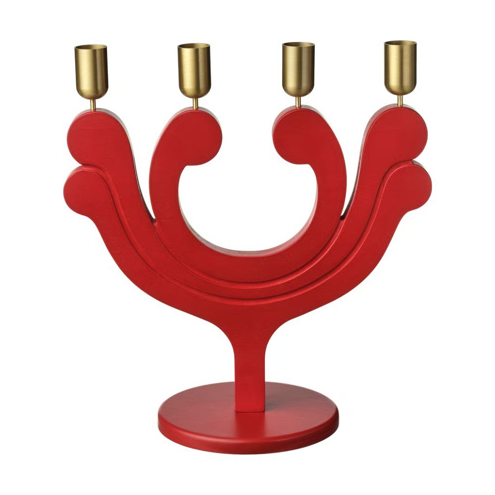 VINTERFINT 4 Candle Stick Holder, Red