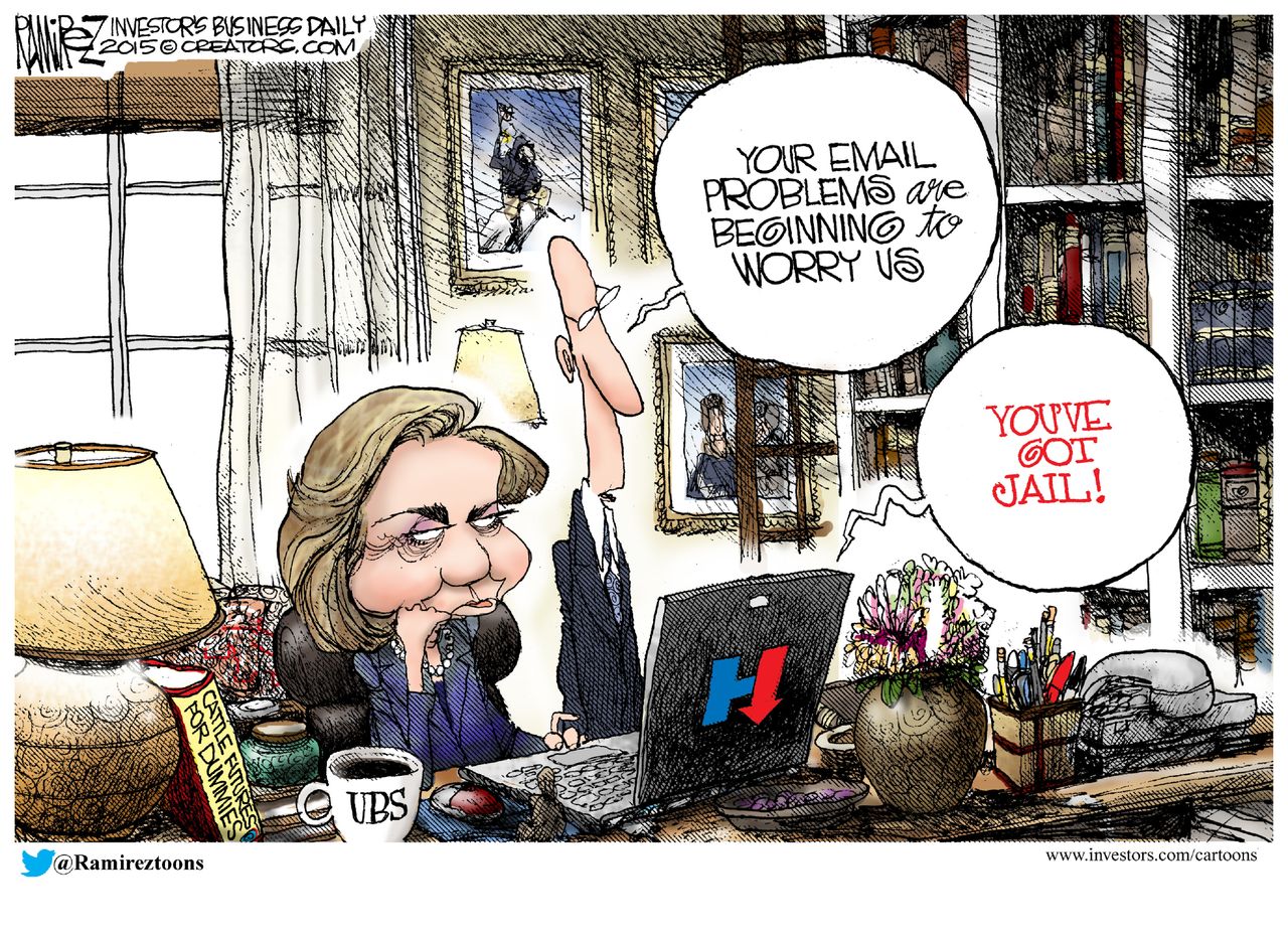 Political cartoon U.S. Hillary Clinton Emails