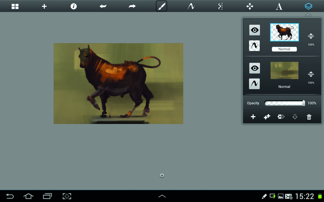 Dave Neale SketchBook tutorial on painting a bronze lacquered statue of a bull from life