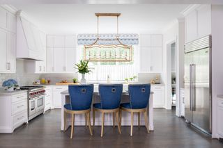 kitchen with valance on the windows