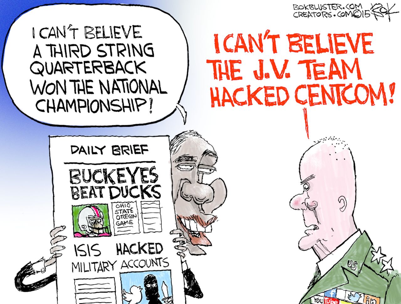 Obama cartoon world ISIS cyberattack