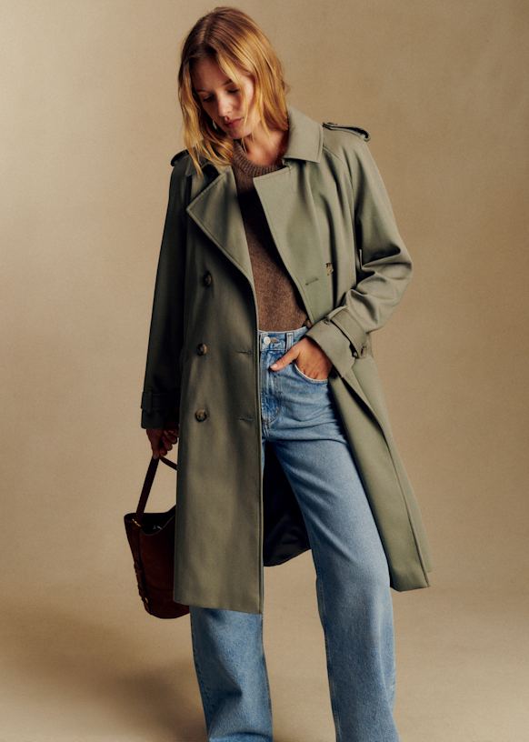 Scott Trench Coat - Olive Green - Organic Cotton - S&amp;eacute;zane