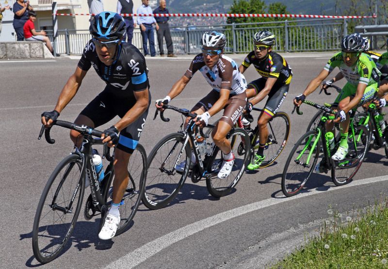Richie Porte (Team Sky) leading up the final climb