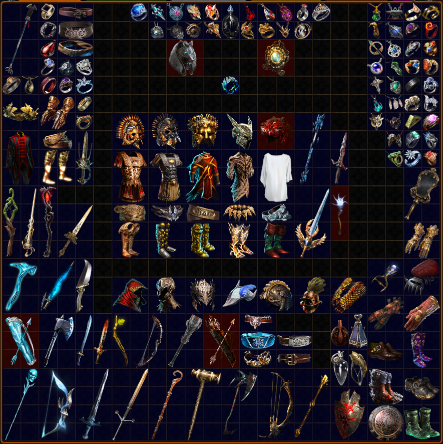 Path of Exile player casually posts mind-blowing collection of ultra-rare and out-of-print items, including a ring there’s only four copies of in the world