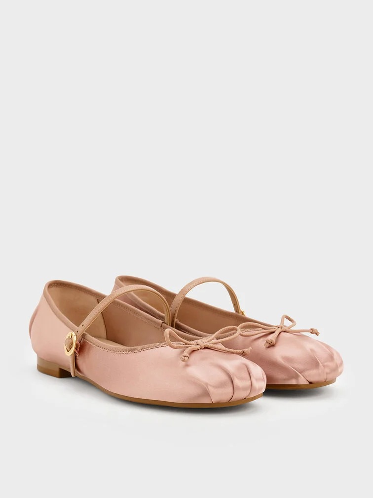 Charles 
Keith, Emiko Satin Bow Mary Jane Flats
