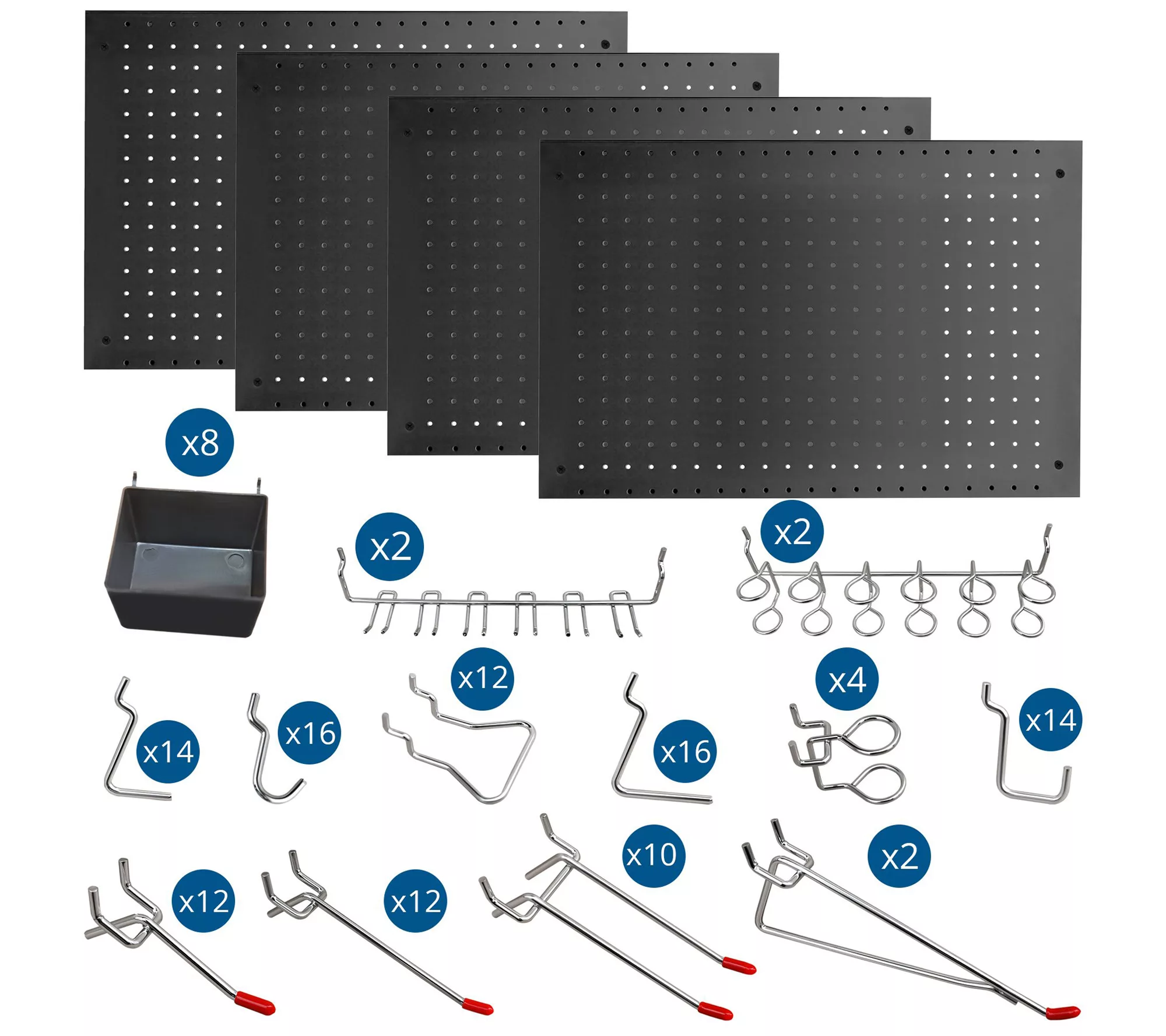 Lugo 128 Pc Pegboard Wall Organizer Kit- 24&quot;x16&quot;
