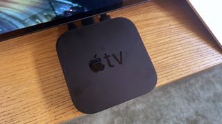 The Apple TV 4K seen from above