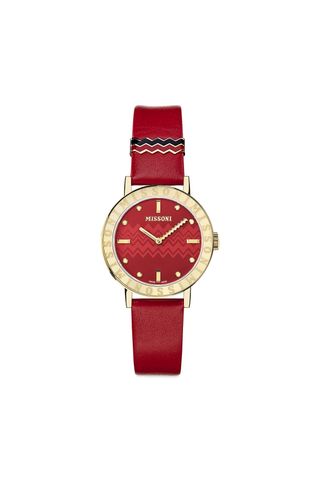 Missoni M2 Red Leather Logo Watch
