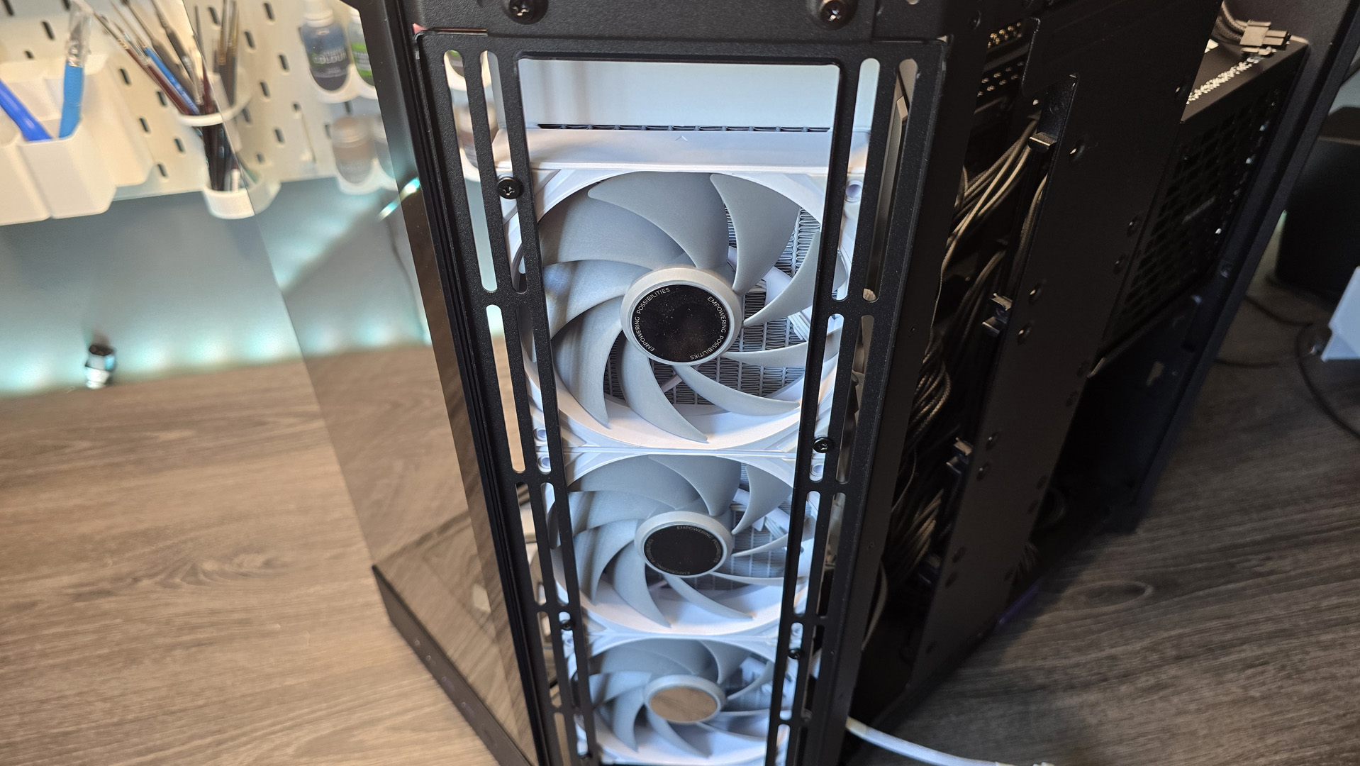 Tryx Panorama 360 liquid cooler installed on a test bench.