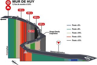 La Fleche Wallonne Feminine 2021 profile of the Mur de Huy