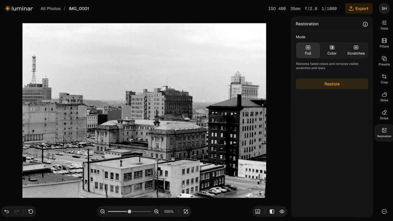 Sklylum Luminar on Web screenshot