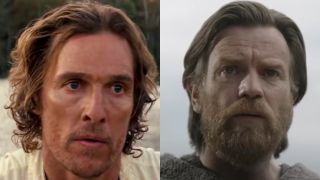 Mud (Matthew McConaughey) looks forward in Mud, while Obi-Wan Kenobi (Ewan McGregor) looks ahead in Obi-Wan Kenobi