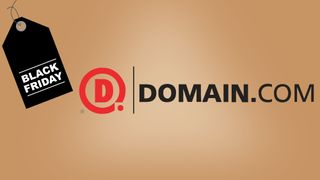 Domain.com logo with Black Friday label