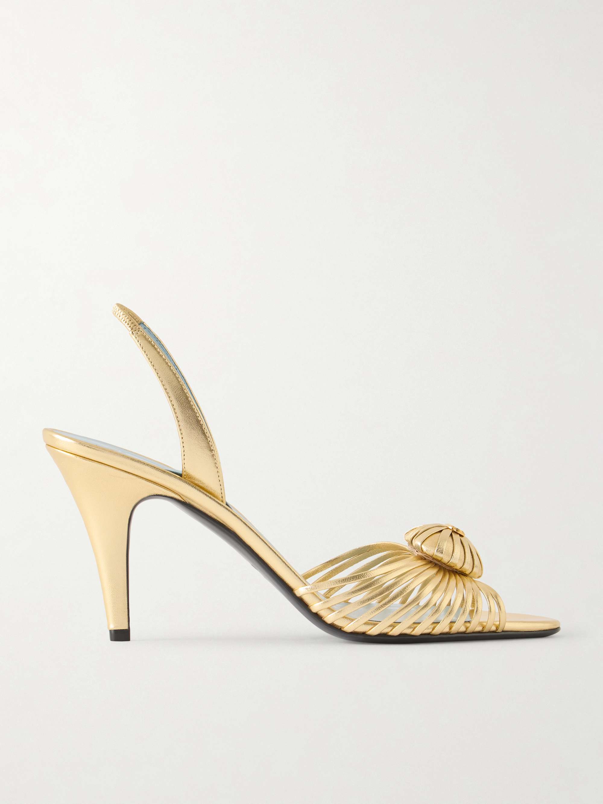 Coeur Royal 85 Logo-Embellished Metallic Leather Sandals