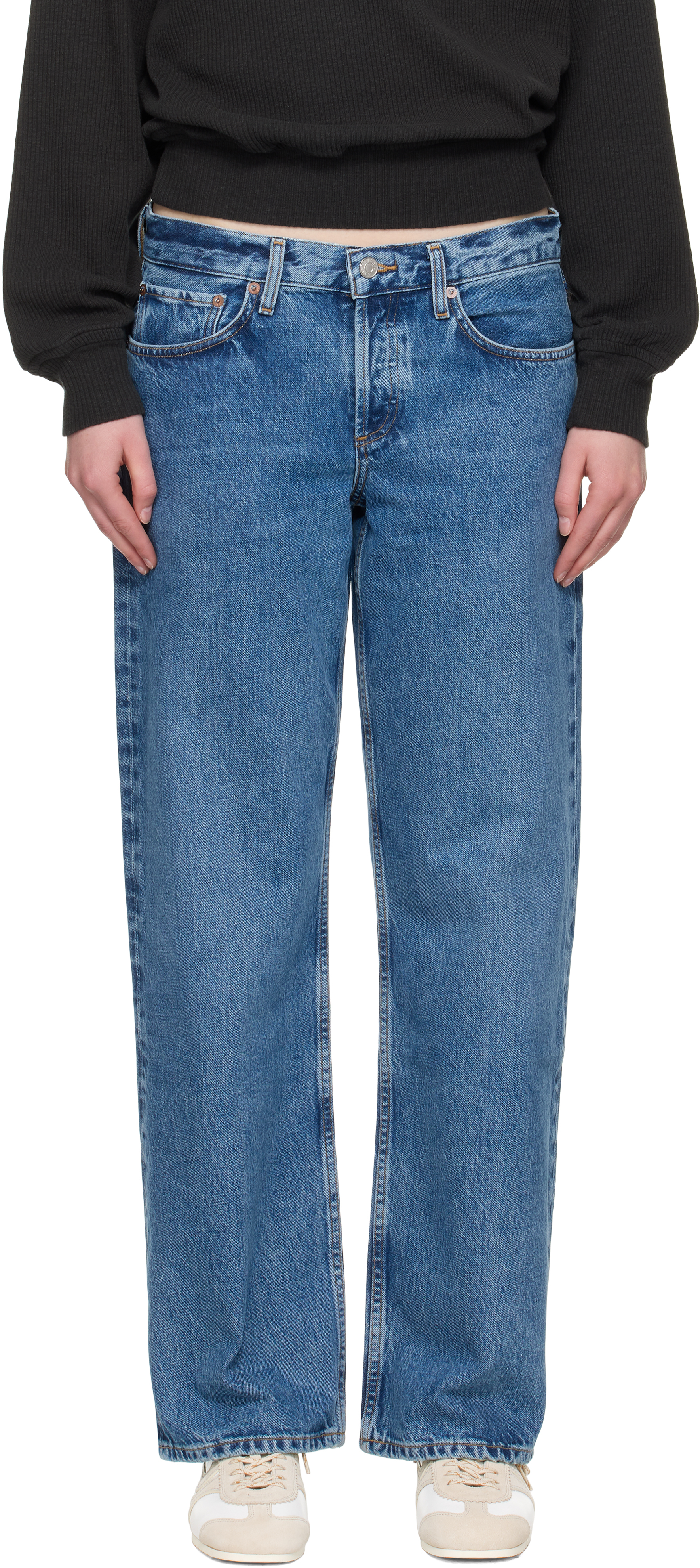 Blue Low Rise Loose Jeans