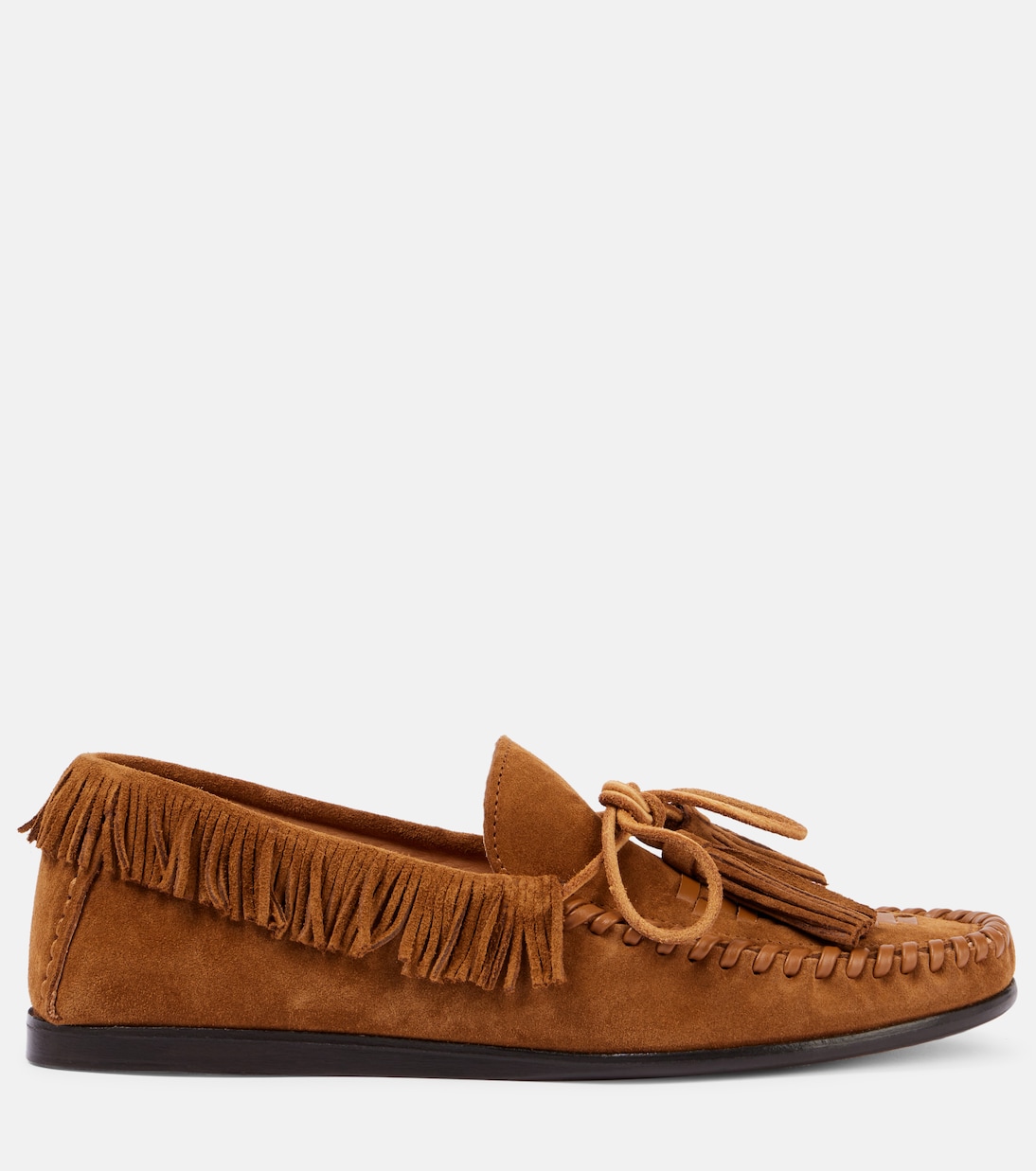 Fitza Fringed Suede Loafers in Brown - Isabel Marant