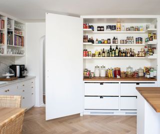 White cabinet with shelves and drawers