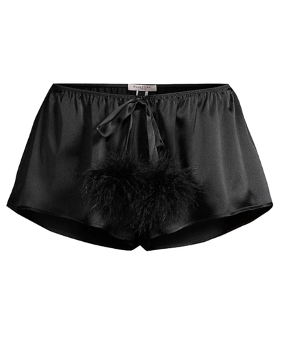 Gilda and Pearl Feather Pom-Pom Silk Shorts