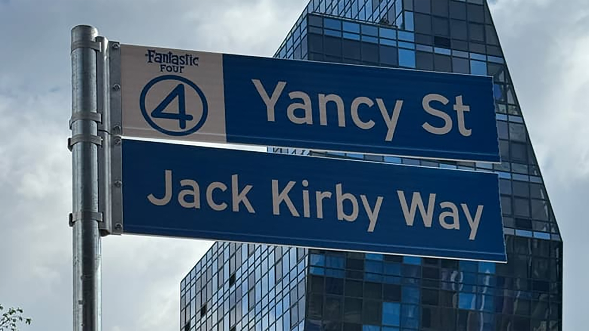 Jack Kirby Way/Yancy St. signs