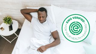 Person sleeping with the EWG verification logo overlaid