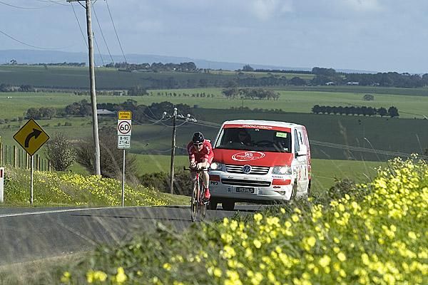 Thomas Palmer (City of Greater Geelong) on the top of the climb nearing the finish, Palmer is 22nd overall on the GC.