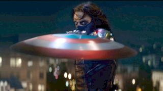 The Winter Soldier catching the shield in Captain America: The Winter Soldier.