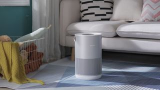 Smartmi P1 Air Purifier in silver on a rug