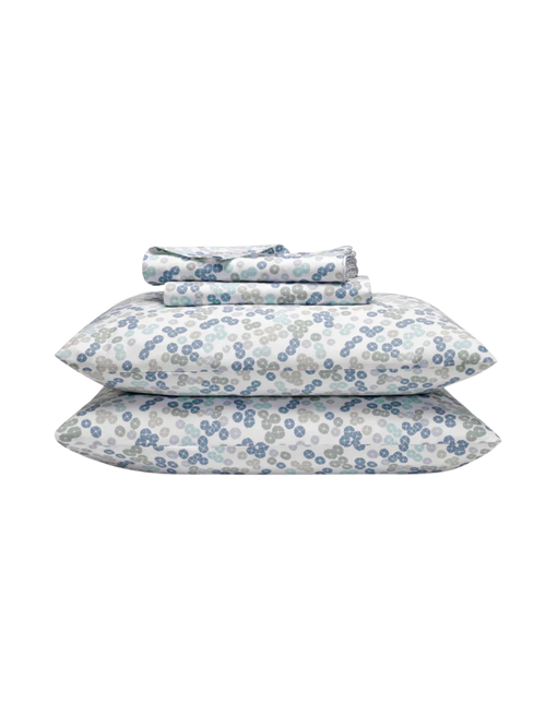 Floating Petals in Frost Luxe Sateen Core Sheet Set