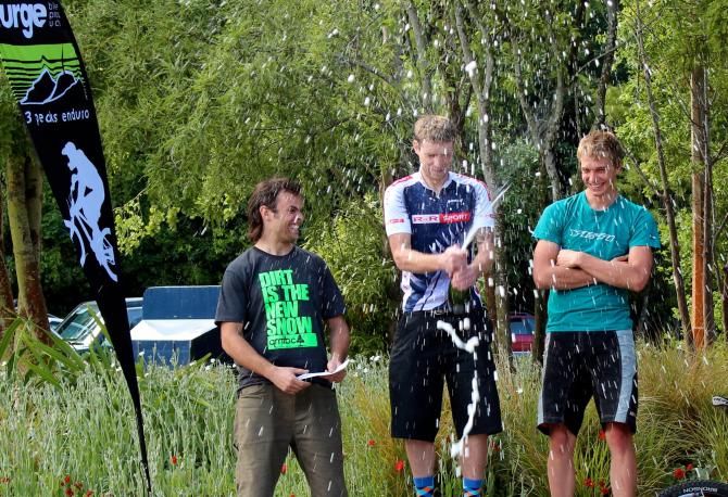 Overall men's podium at the Urge 3 Peaks Enduro