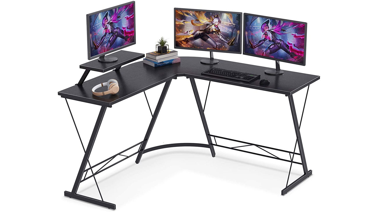 Best L-shaped computer desk: Casaottima L Shaped Gaming Desk