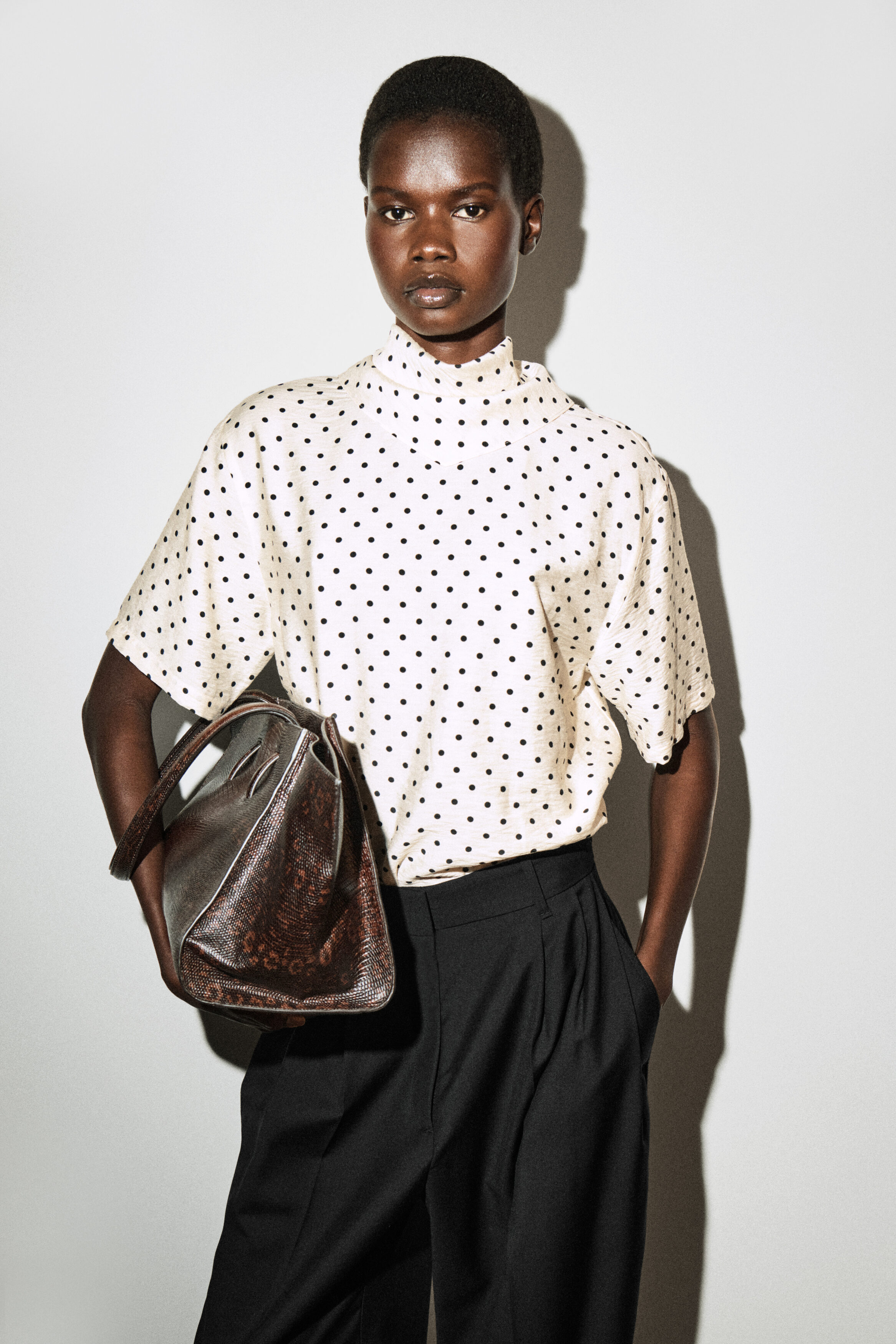 Draped Scarf-Detail Top