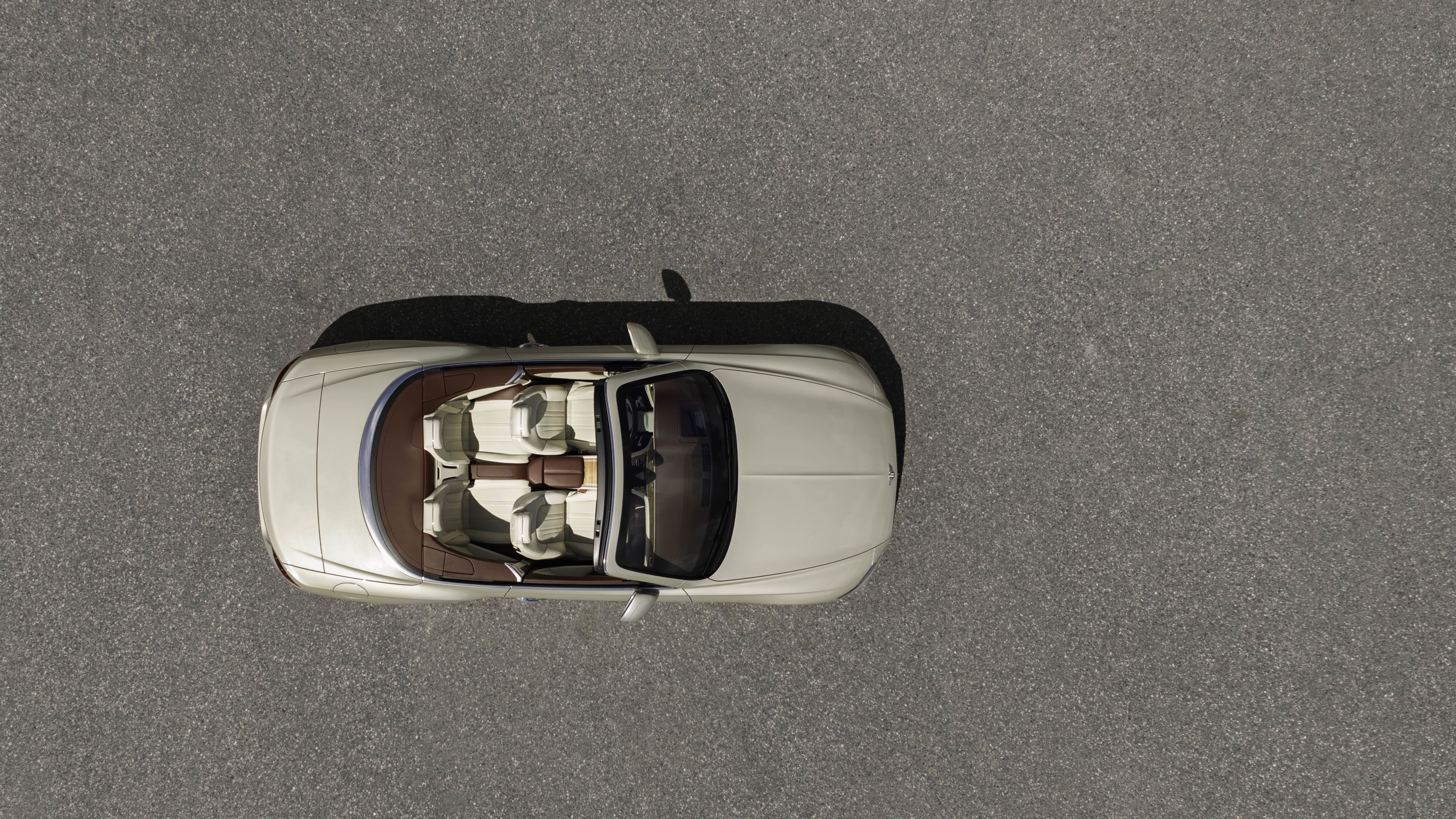 Top down: Bentley Continental GTC in White Sand