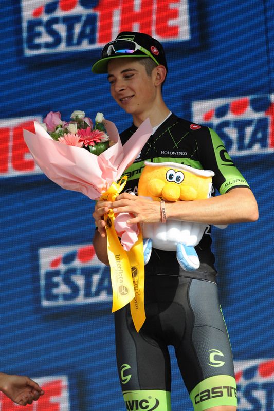 Davide Formolo enjoying his moment in the sunshine